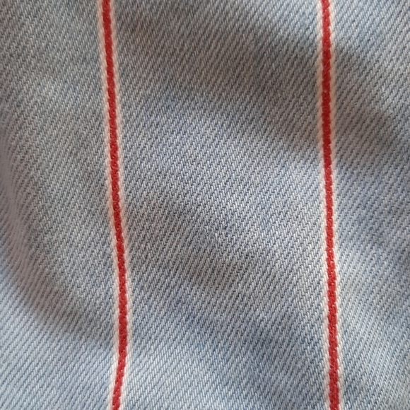 For the Republic blue denim jean jacket red medium - Picture 6 of 8